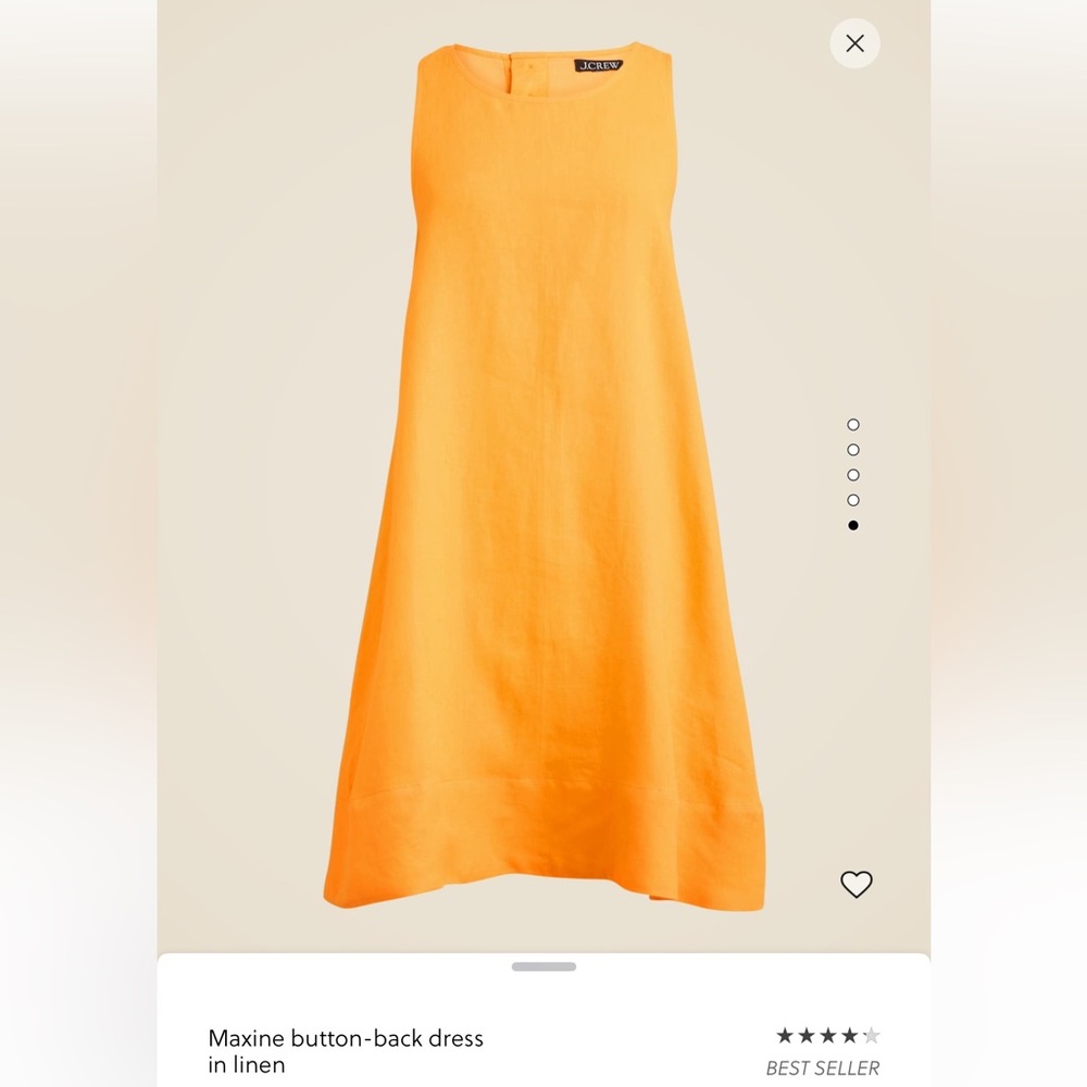 J. Crew Maxine Linen Button-Back Dress